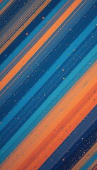 Poster - Abstract Diagonal Stripes Background with Dots in Blue and Orange