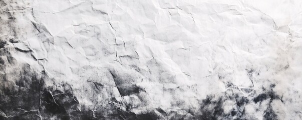 Aufkleber - Black and white crumpled paper texture background showing faded ink stains