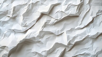 Aufkleber - Close-up of a crumpled white paper texture. Abstract background with light and shadow. Macro Texture Backgrounds. Abstract Crumpled Paper Texture: A Study in Light and Shadow