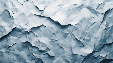 Poster - A close-up image of a crumpled blue paper, showcasing its abstract texture and dramatic lighting Macro Texture Backgrounds. Abstract Blue Crinkled Texture: A Study in Light and Shadow