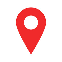 Poster - red location icon, symbol, sign