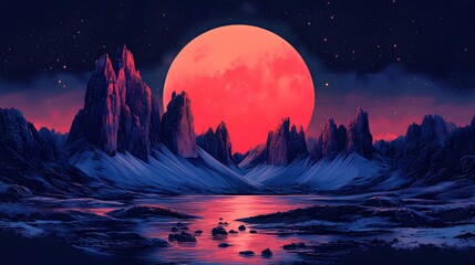 Wall Mural - sunrise in the mountains