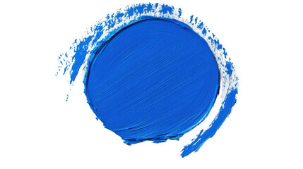 Poster - Blue paint stroke forming a circle on transparent background