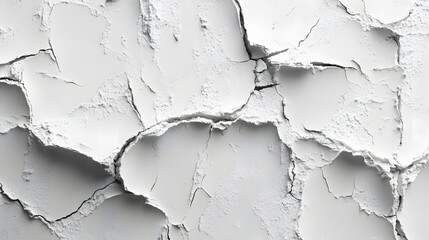 Poster - Close-up abstract image of white powder with cracks and crumbles, showcasing texture and detail. Minimalist and monochrome style. Macro Texture Backgrounds. Abstract White Powder Texture