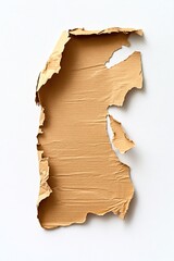 Aufkleber - Torn cardboard piece lying on white background