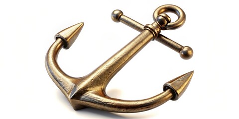 Poster - Golden Anchor on White Background