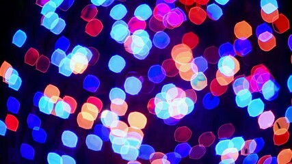 Aufkleber - Colorful bokeh lights creating a vibrant abstract pattern at night, festive and lively atmosphere concept