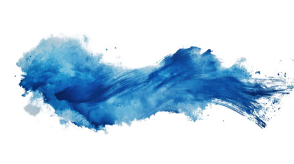 Poster - Blue watercolor stain splashing on transparent background