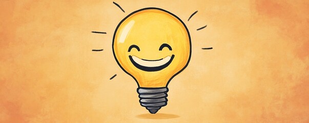 Aufkleber - Light bulb character is having a great idea