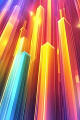 Aufkleber - Abstract background with colorful glowing rectangles rising upwards