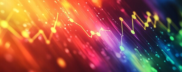 Aufkleber - Abstract colorful background showing data trends with light trails