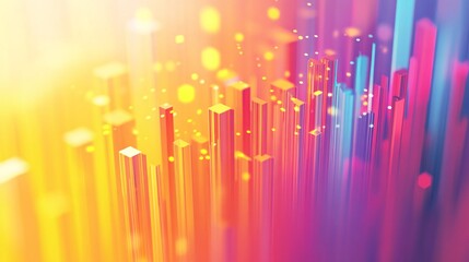 Poster - Abstract glowing light streaks forming a futuristic cityscape background