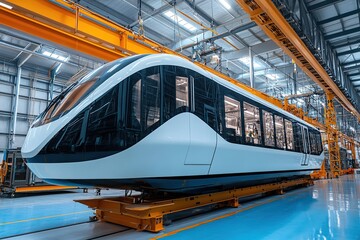 Poster - Modern Train Manufacturing: Assembly Line Processes and Technological Advancements in Rail Vehicle Production