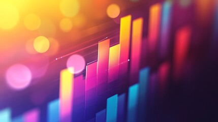 Aufkleber - Abstract colorful chart graphic showing growth and success
