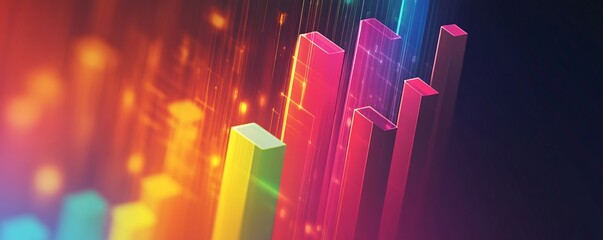 Poster - Colorful bar graph showing increasing values over time
