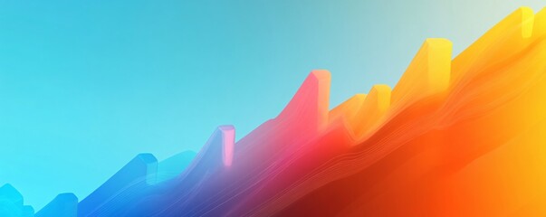 Aufkleber - Colorful abstract gradient wave pattern forming a city skyline
