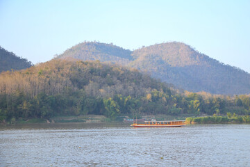 scenery at nam ou river in luang prabang, laos