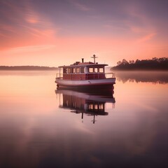 Wall Mural - sunset on the river