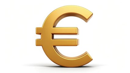 Poster - Golden Euro Symbol on White Background