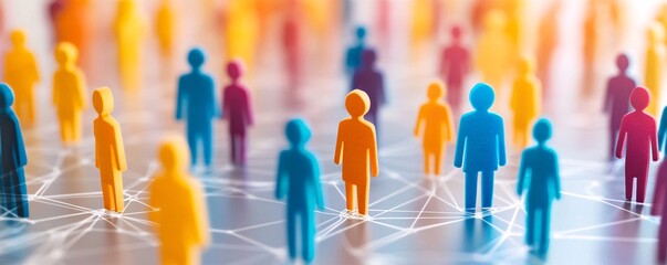 Poster - Diverse people connecting with each other through a network