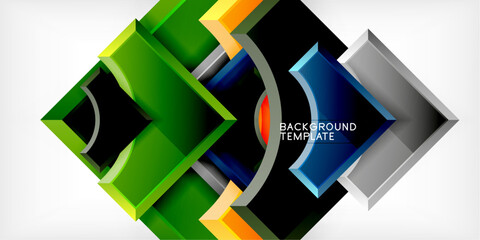 Poster - Geometric design abstract background - circles and triangles