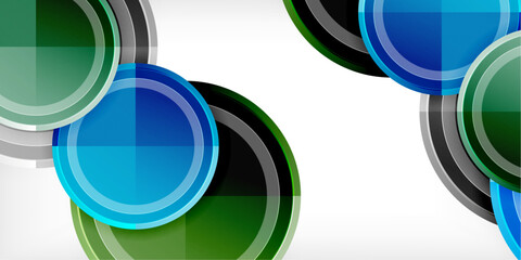 Poster - Abstract background - multicolored circles, trendy minimal geometric design, vector illustration
