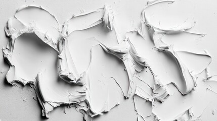 Poster - Abstract white texture with layered paint strokes creating a dynamic visual effect