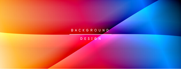 Fototapete - Bright rainbow style color gradient with curve round shape line background. Vector Illustration For Wallpaper, Banner, Illustration, landing page