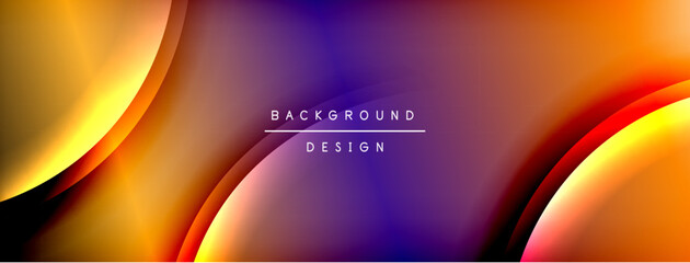 Poster - Bright rainbow style color gradient with curve round shape line background. Vector Illustration For Wallpaper, Banner, Illustration, landing page