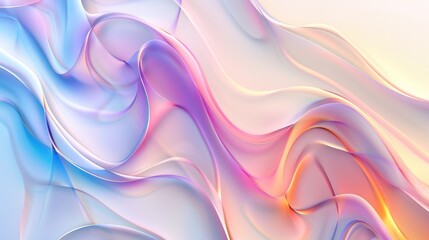 Wall Mural - Abstract flowing waves of pastel colors creating a serene and calming background for various uses