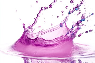 Aufkleber - Vibrant splash of purple liquid creating dynamic patterns in a serene background