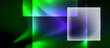 © antishock - Glass squares with neon shiny light abstract background