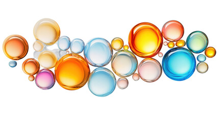 Poster - colorful transparent spheres floating on transparent background