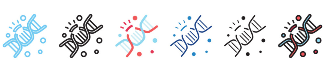 Genome multi-style icon, outline, flat, glyph, dual tone, line color. use for UI, UX, app and web development, digital or print. for digital industry, education, technology.