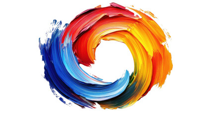 Poster - Colorful paint stroke swirling in a transparent background