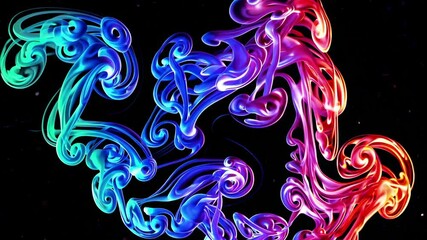 Poster - Vibrant swirling abstract patterns with vivid colors on a dark background, modern digital art concept