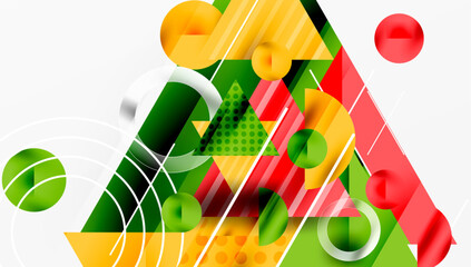 Aufkleber - Modern geometric background - overlapping triangles with smooth gradients and semi-transparency
