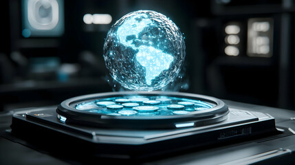 Poster - Global data analysis, futuristic lab