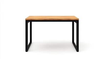 Poster - Modern wooden table against white background.  Possible use product photography