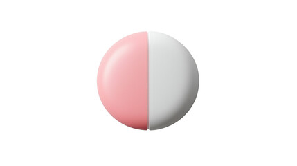 Poster - Pink and white round button on transparent background