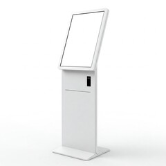 a blank white mockup background texture of a digital kiosk or information terminal with a display sc