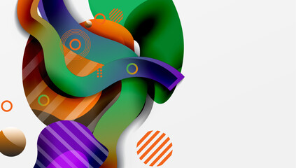 Poster - Abstract liquid shapes and lines background