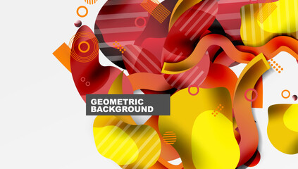 Poster - Abstract background - Lines circles and liquid shapes