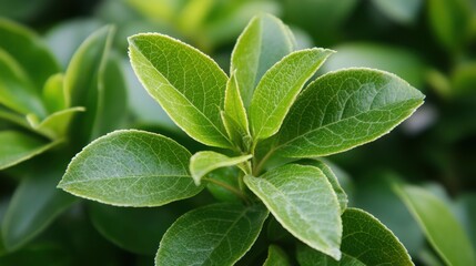 Wall Mural - tranquil minimalistic greenery: serene aesthetic background in deep sage tones