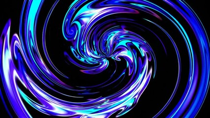 Poster - Abstract swirling blue and purple light pattern on black background, digital art concept