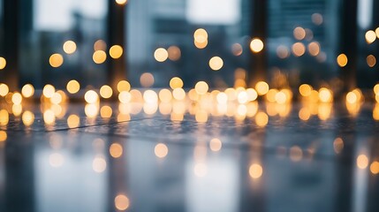 Poster - Beautiful Bokeh Background of Warm Lights Creating a Magical Atmosphere in an Urban Setting : Generative AI