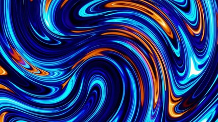 Poster - Abstract swirl design with vibrant blue and orange colors, modern artistic background concept
