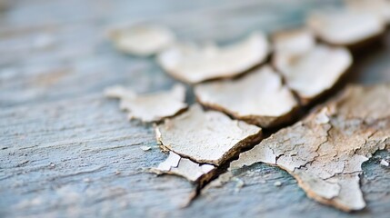 Aufkleber - Closeup of cracked wood surface revealing texture and character of a rustic outdoor setting : Generative AI