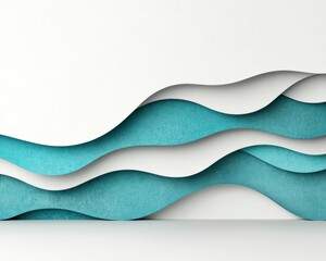 Poster - Abstract Wavy Textures in Turquoise and White for Modern Interior Design and Creative Backgrounds