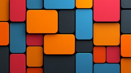 Poster - Colorful Geometric Shapes Array in Bright and Dark Backgrounds
